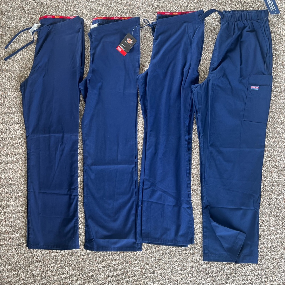 4 pairs of navy blue scrub pants